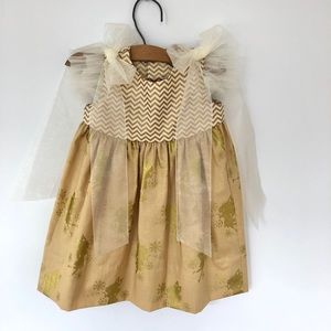 Size 18 months Gold and Ivory Fairy Baby Girl Dress
